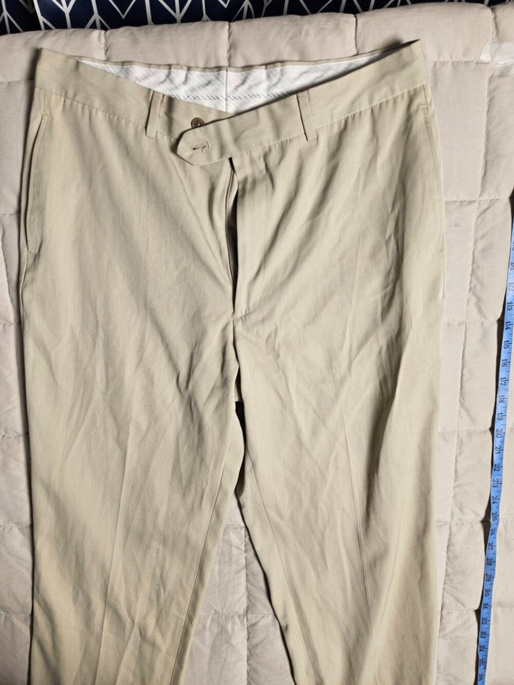 Pronto Uomo Sport Dress Pants Mens 36x32 Khaki Flat Front Slacks